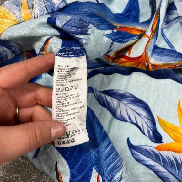 Tommy Bahama 100% Linen Button Down Floral Beachy Vacation Long Sleeve Mens XL - Picture 5 of 6
